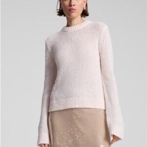 NWT A.L.C Bowie Sheer Alpaca Crewneck Sweater $325 Size L